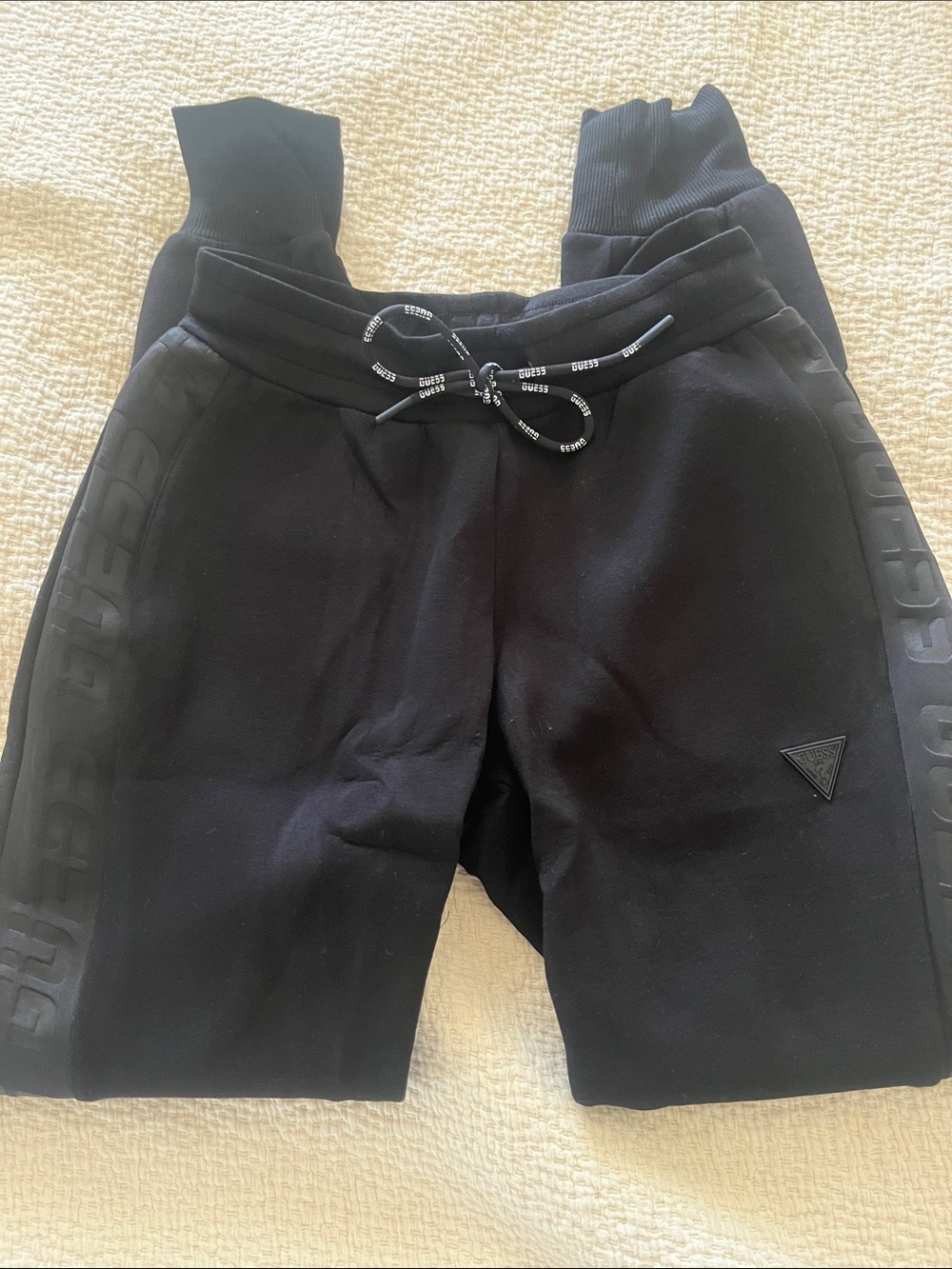 GUESS Women Black Logo Jogger Bottoms